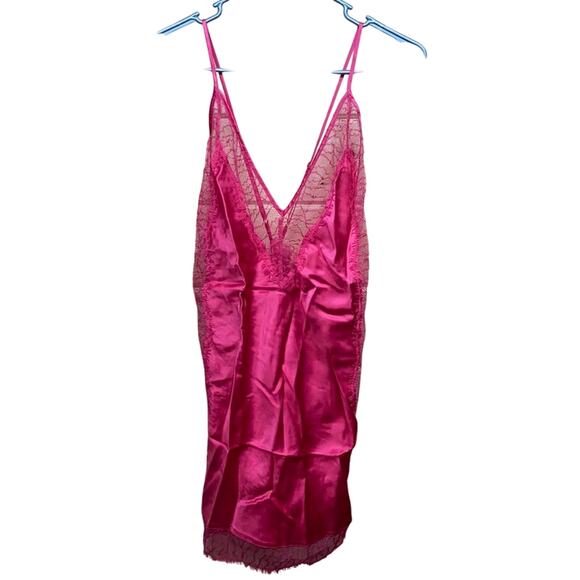 Naked Princess Silk Ella Deep V Chemise Sleep Lingerie Dress NWT Size Small - Picture 2 of 10